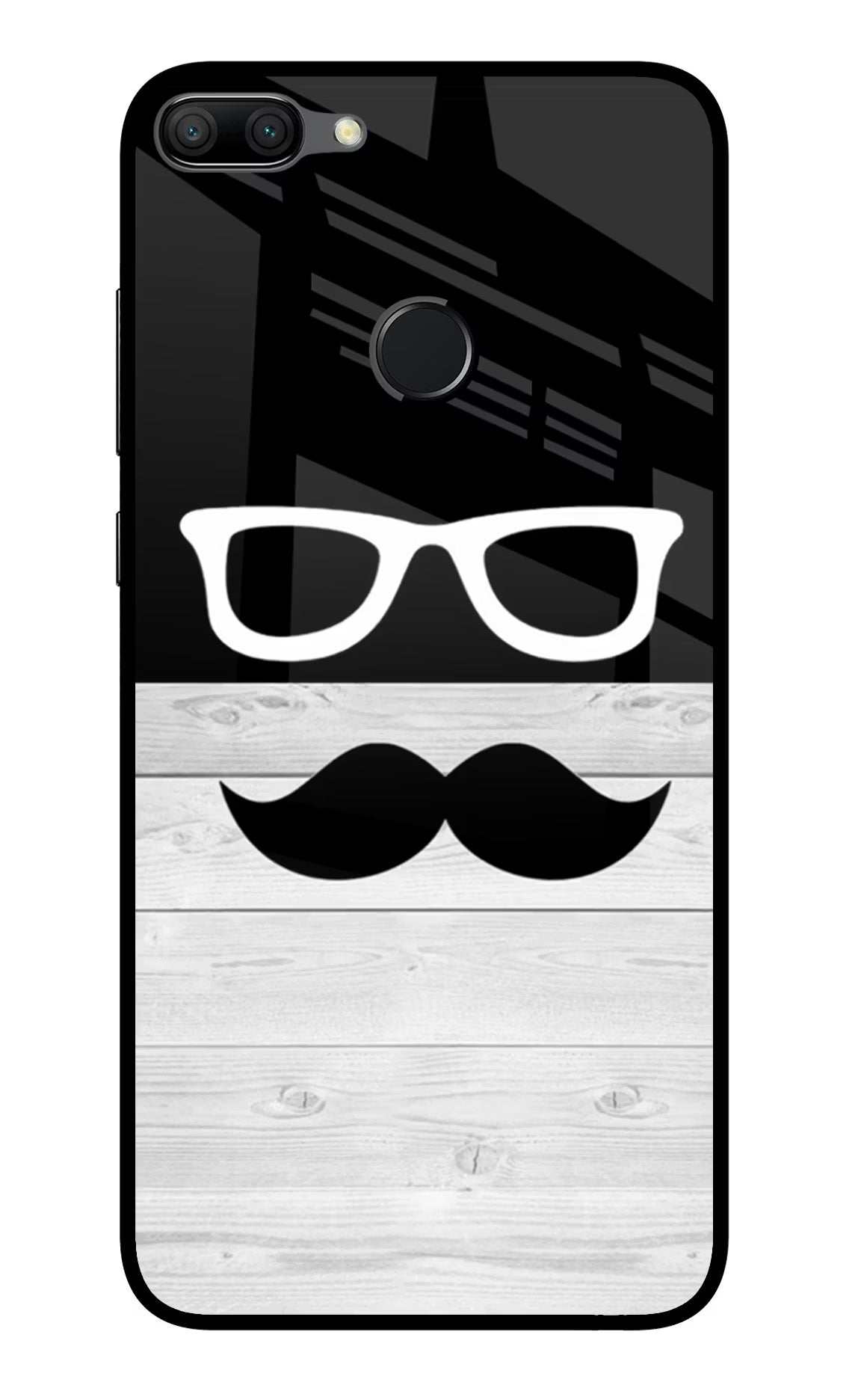 Mustache Honor 9N Glass Case Back Cover by Casekaro