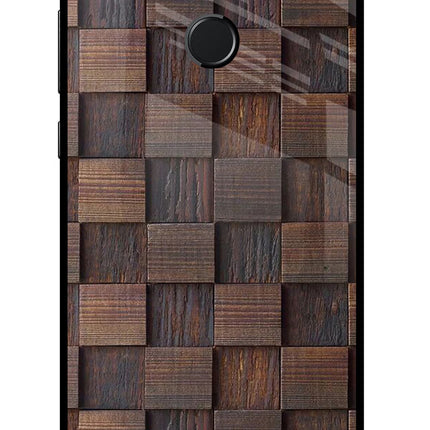 Wooden Cube Design Honor 9N Glass Case Back Cover by Casekaro