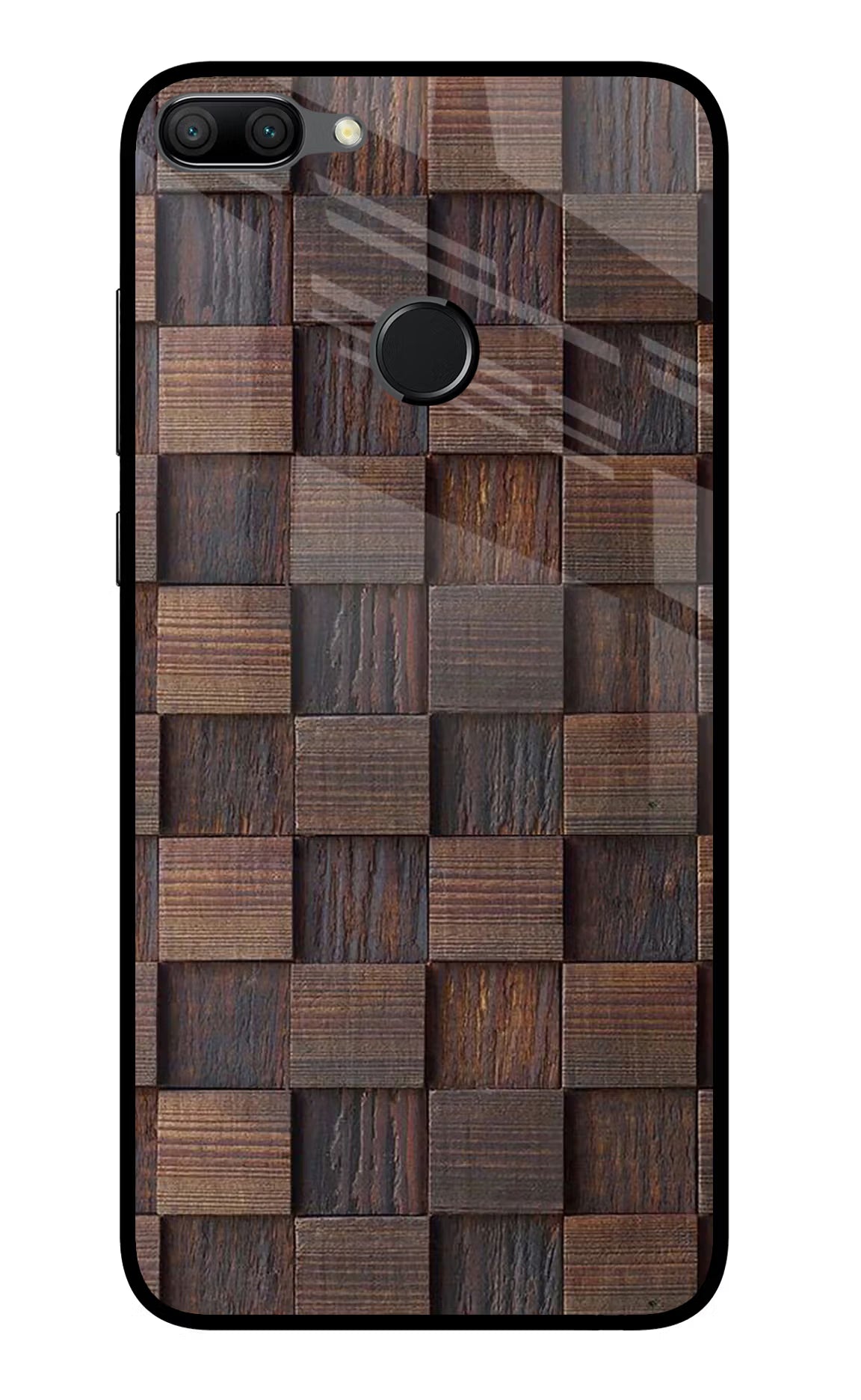 Wooden Cube Design Honor 9N Glass Case