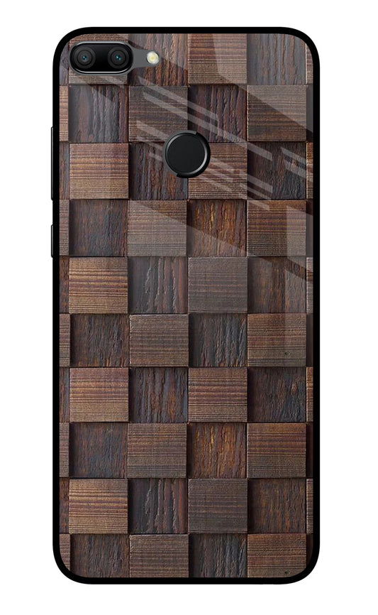 Wooden Cube Design Honor 9N Glass Case