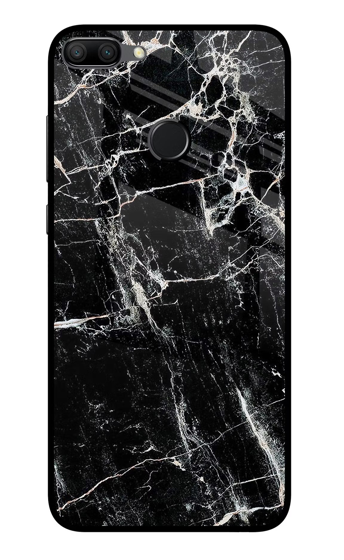 Black Marble Texture Honor 9N Glass Case