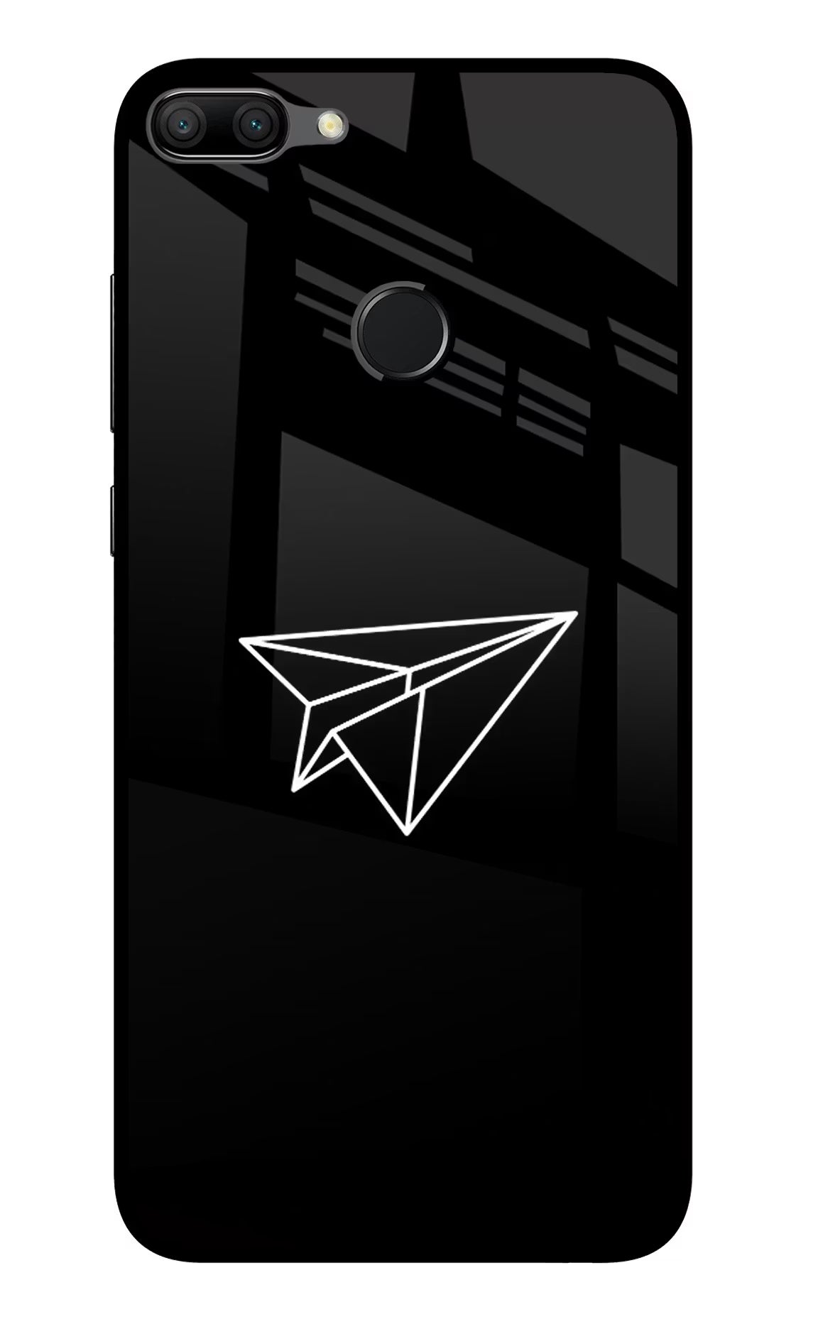 Paper Plane White Honor 9N Glass Case Back Cover by Casekaro