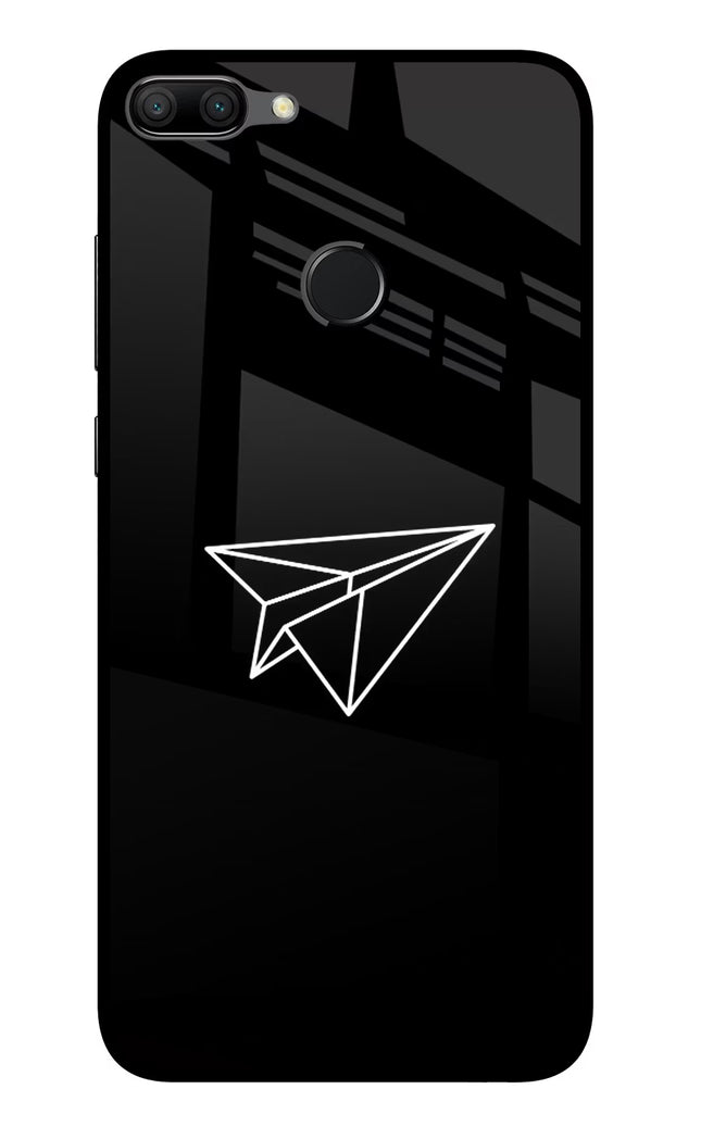 Paper Plane White Honor 9N Glass Case Back Cover by Casekaro