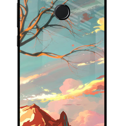 Scenery Honor 9N Glass Case Back Cover by Casekaro