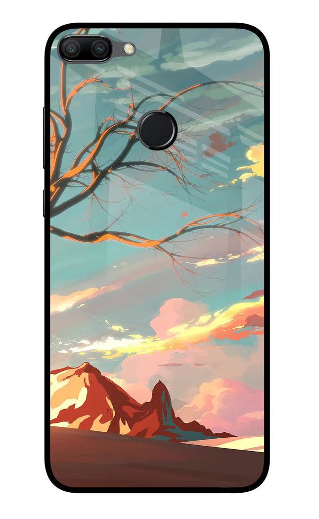 Scenery Honor 9N Glass Case Back Cover by Casekaro