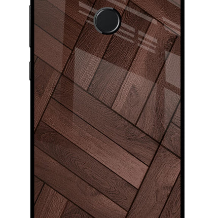 Wooden Texture Design Honor 9N Glass Case Back Cover by Casekaro