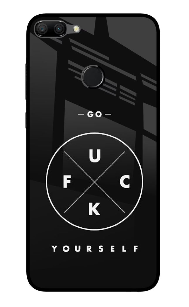 Go Fuck Yourself Honor 9N Glass Case Back Cover by Casekaro