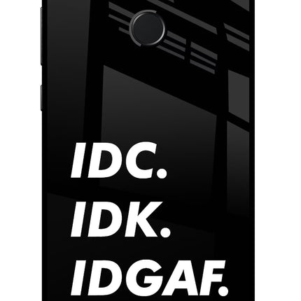 Idc Idk Idgaf Honor 9N Glass Case Back Cover by Casekaro