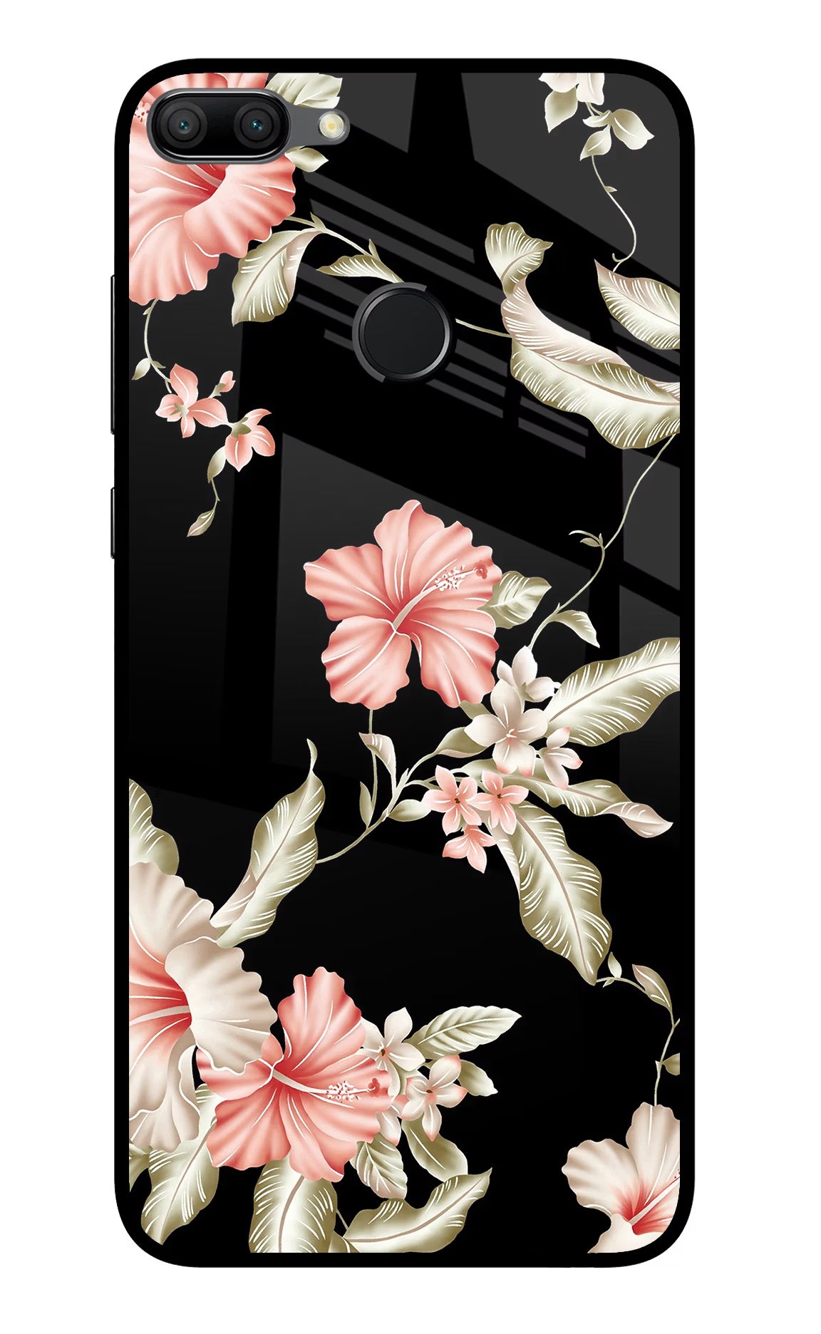 Flowers Honor 9N Glass Case Back Cover by Casekaro