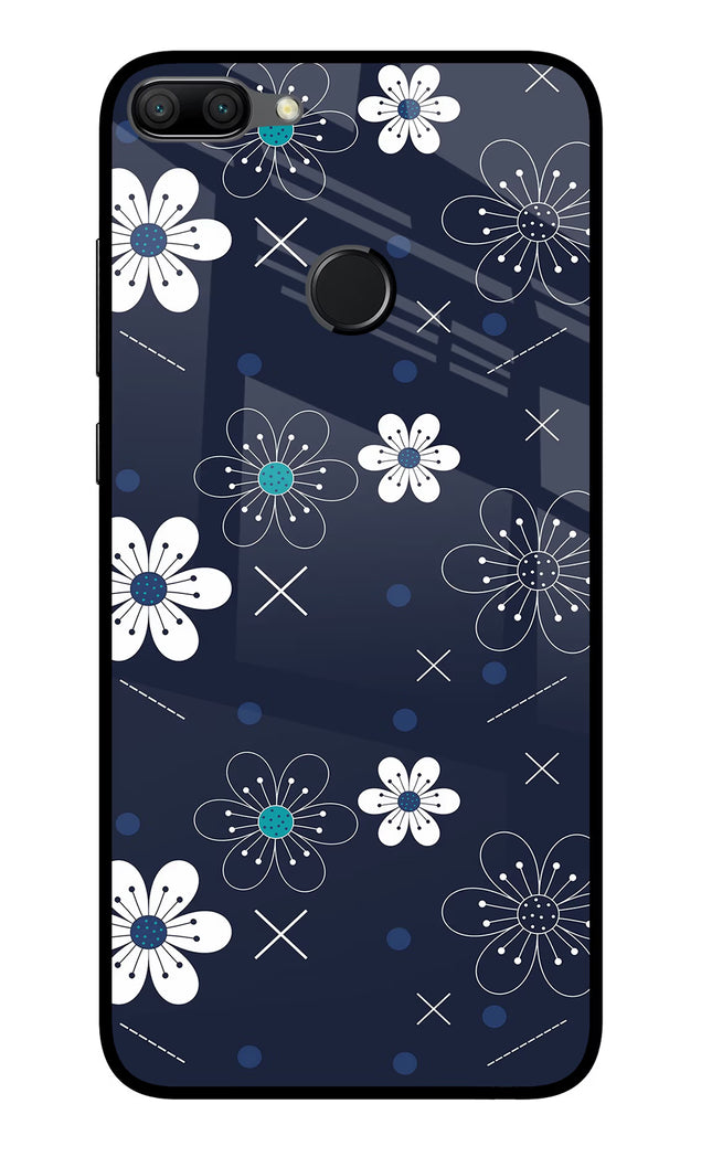 Flowers Honor 9N Glass Case Back Cover by Casekaro