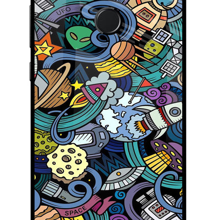 Space Abstract Honor 9N Glass Case Back Cover by Casekaro
