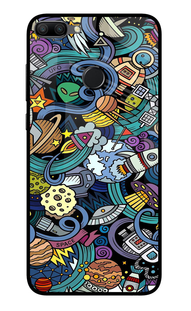 Space Abstract Honor 9N Glass Case Back Cover by Casekaro