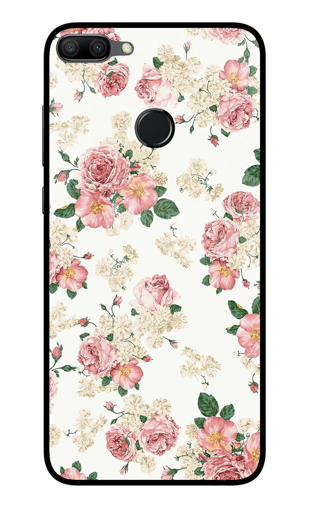 Flowers Honor 9N Glass Case Back Cover by Casekaro