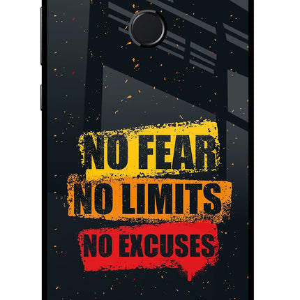 No Fear No Limits No Excuse Honor 9N Glass Case Back Cover by Casekaro