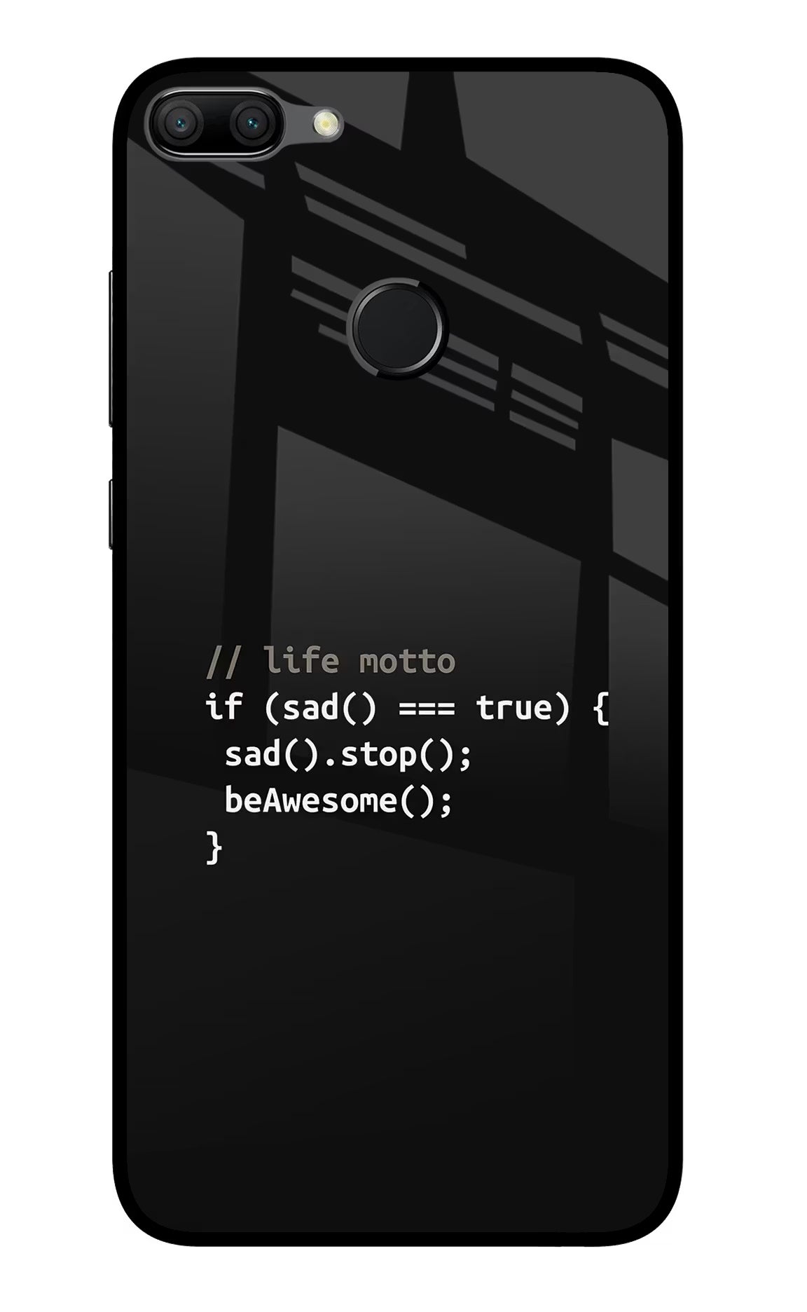 Life Motto Code Honor 9N Glass Case Back Cover by Casekaro