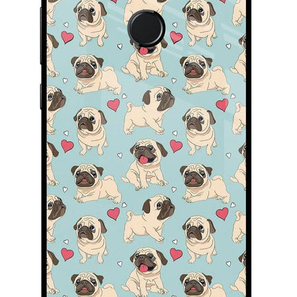 Pug Dog Honor 9N Glass Case Back Cover by Casekaro
