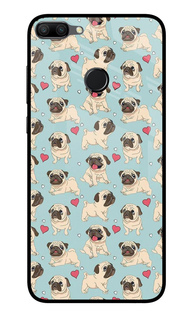 Pug Dog Honor 9N Glass Case Back Cover by Casekaro