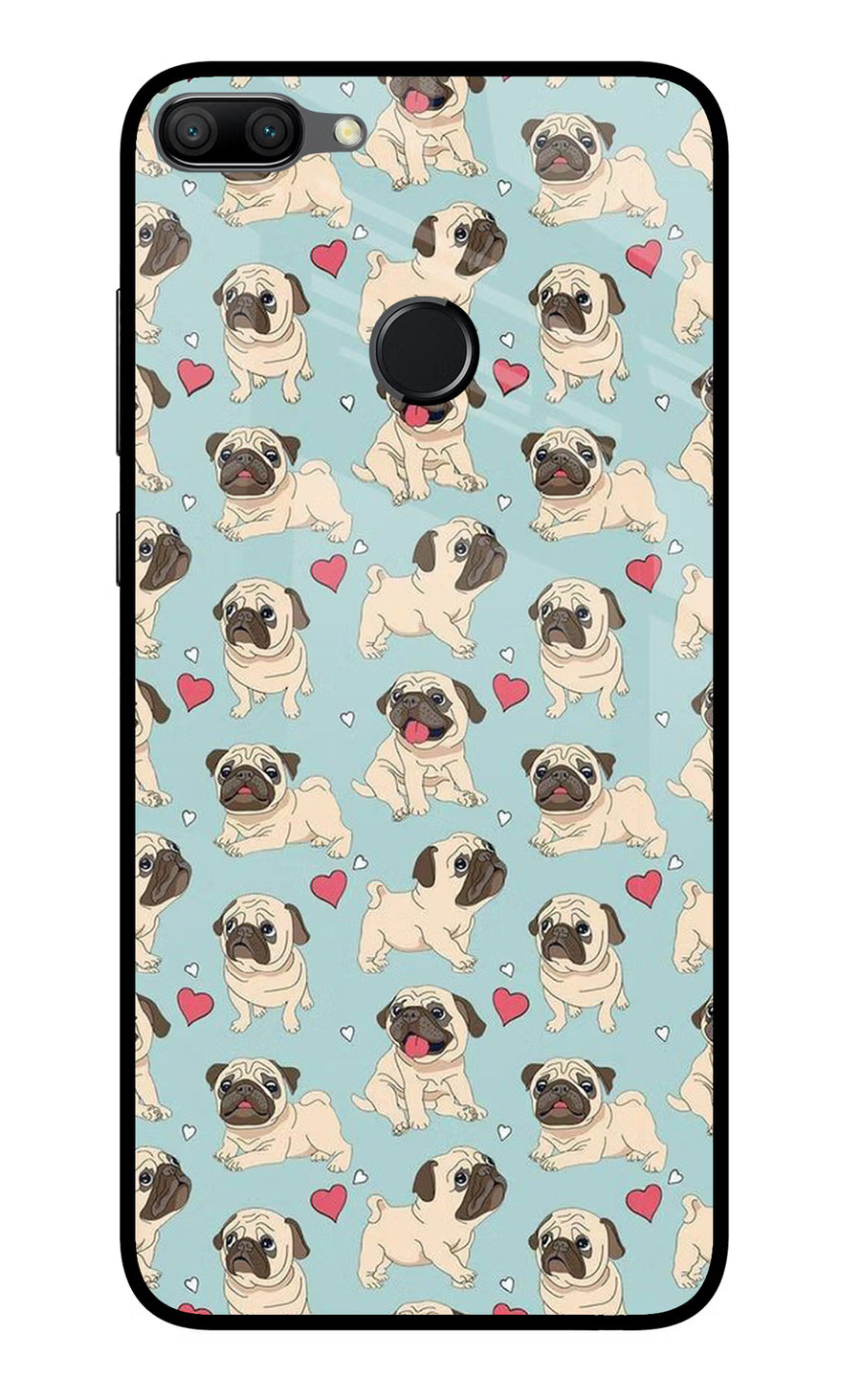 Pug Dog Honor 9N Back Cover, Glass case