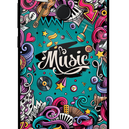 Music Graffiti Honor 9N Glass Case Back Cover by Casekaro