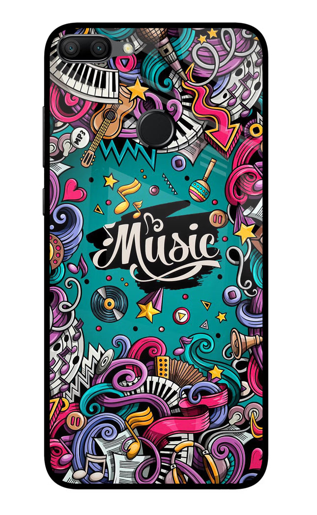 Music Graffiti Honor 9N Glass Case Back Cover by Casekaro