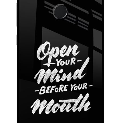Open Your Mind Before Your Mouth Honor 9N Glass Case Back Cover by Casekaro