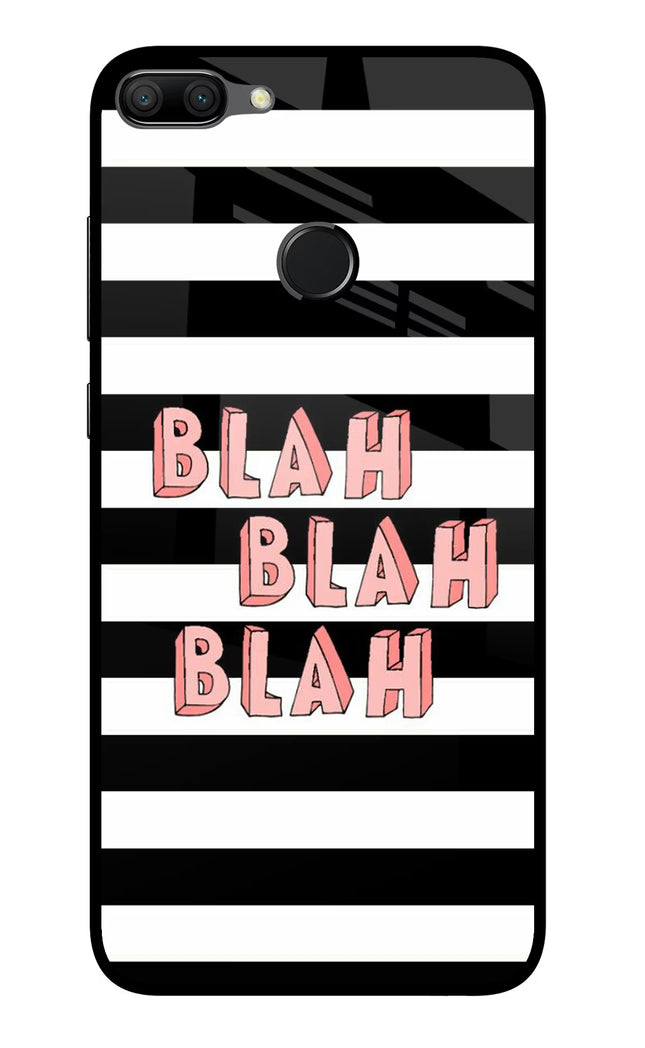 Blah Blah Blah Honor 9N Glass Case Back Cover by Casekaro