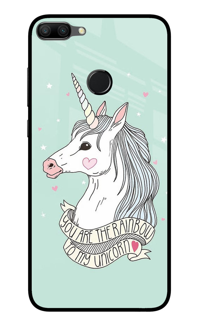 Unicorn Wallpaper Honor 9N Glass Case Back Cover by Casekaro