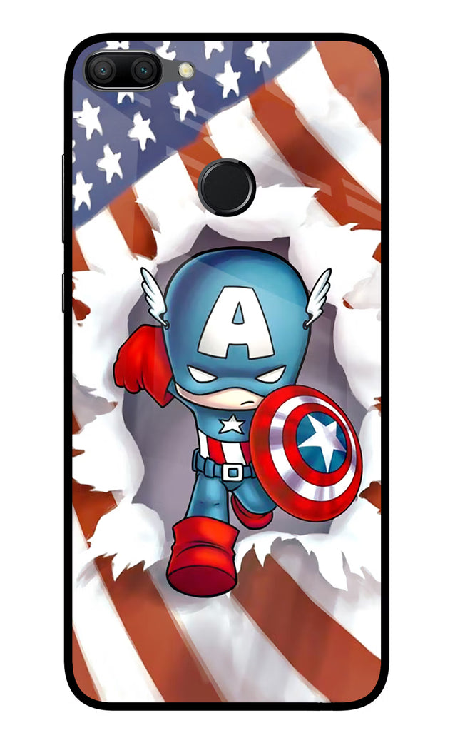 Captain America Honor 9N Glass Case Back Cover by Casekaro