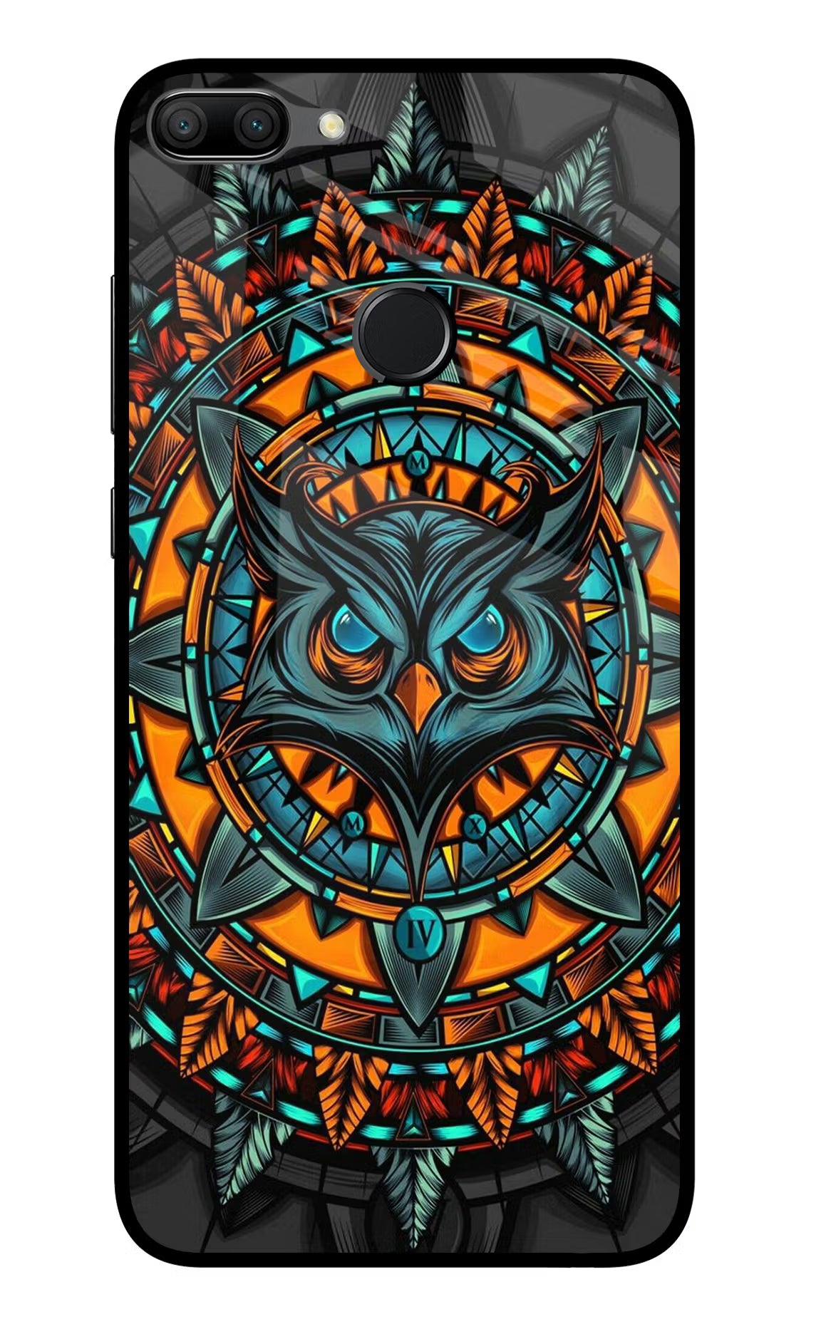 Angry Owl Art Honor 9N Glass Case Back Cover by Casekaro