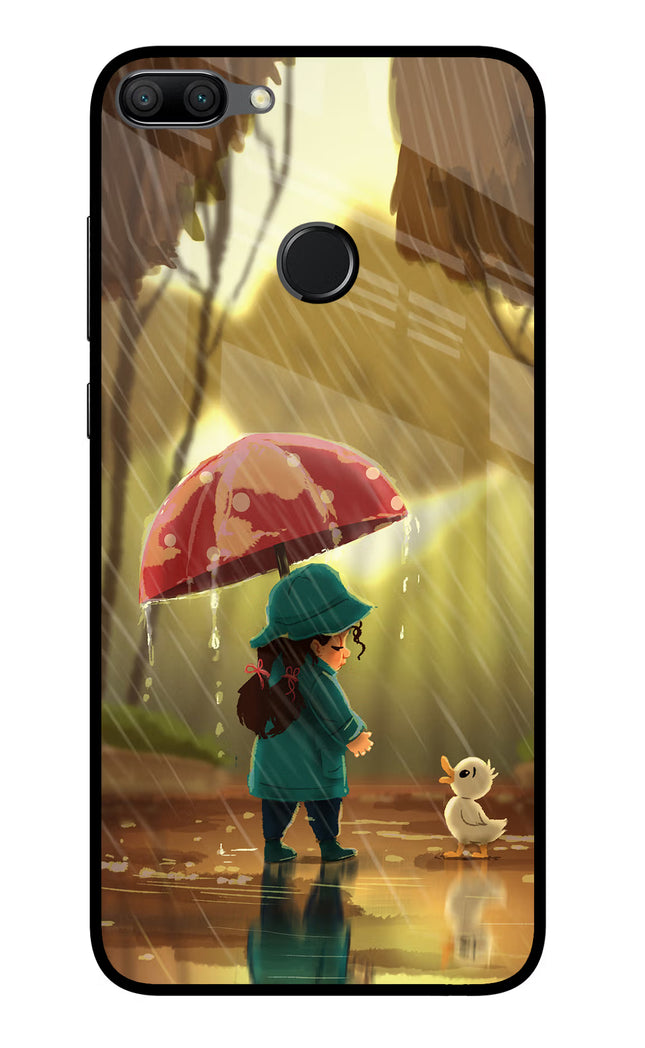 Rainy Day Honor 9N Glass Case Back Cover by Casekaro