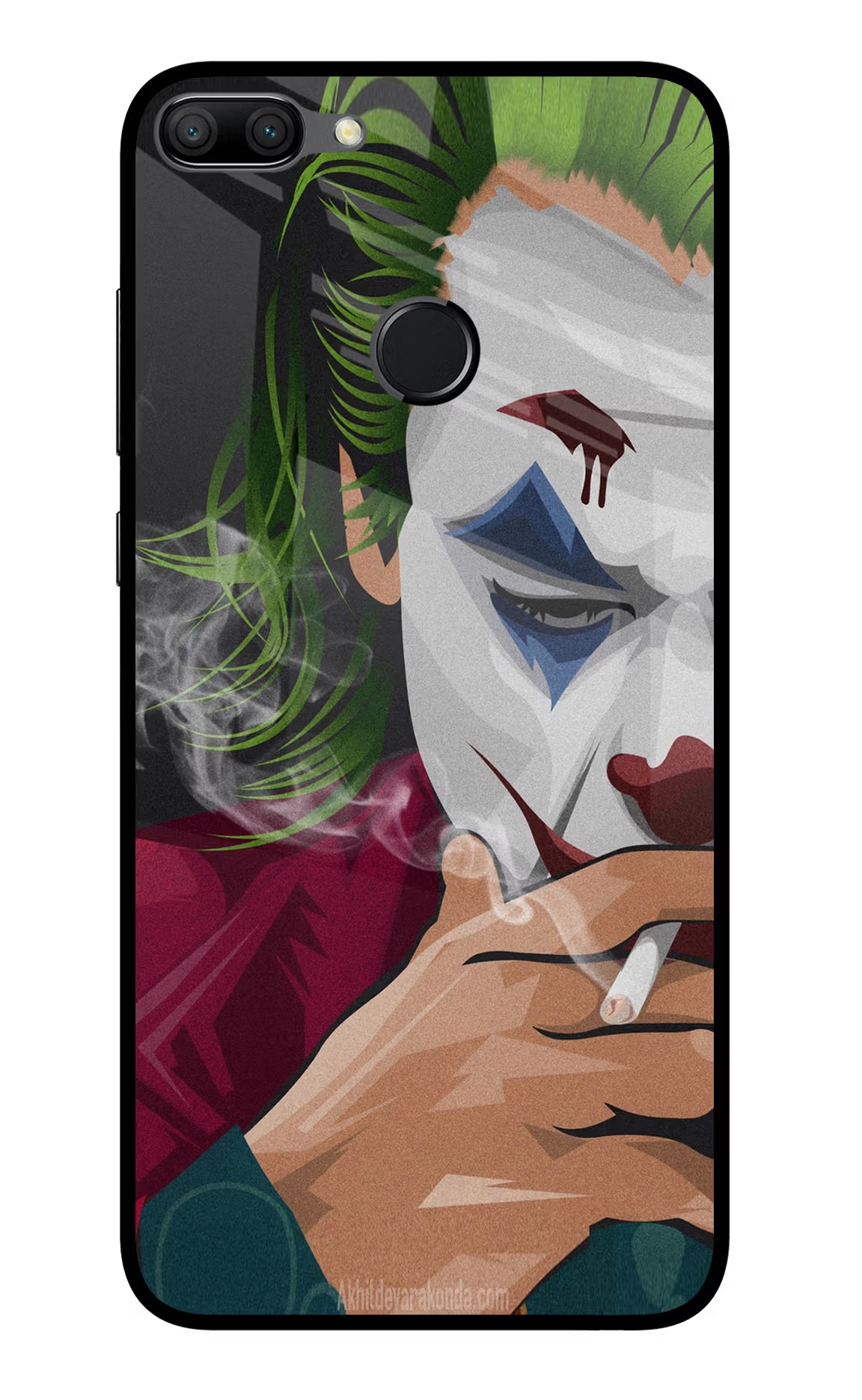 Joker Smoking Honor 9N Glass Case Back Cover by Casekaro
