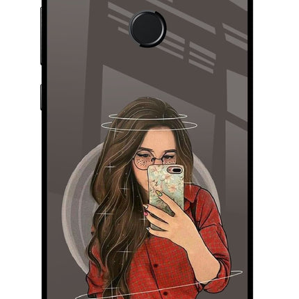 Selfie Queen Honor 9N Glass Case Back Cover by Casekaro