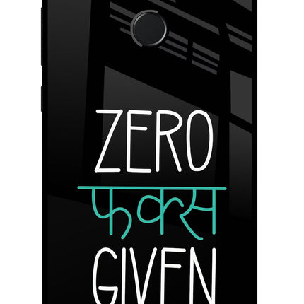 Zero Fucks Given Honor 9N Glass Case Back Cover by Casekaro