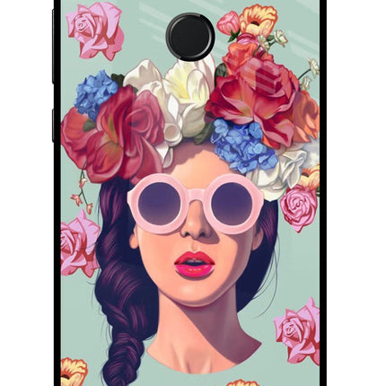 Pretty Girl Honor 9N Glass Case Back Cover by Casekaro