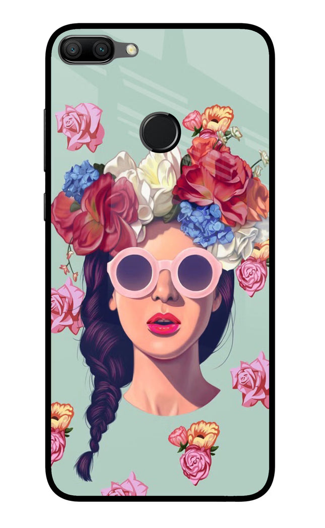 Pretty Girl Honor 9N Glass Case Back Cover by Casekaro