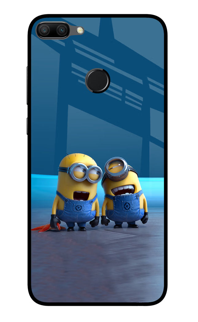 Minion Laughing Honor 9N Glass Case Back Cover by Casekaro