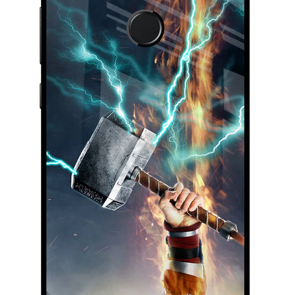 Thor Hammer Mjolnir Honor 9N Glass Case Back Cover by Casekaro