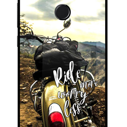 Ride More Worry Less Honor 9N Glass Case Back Cover by Casekaro