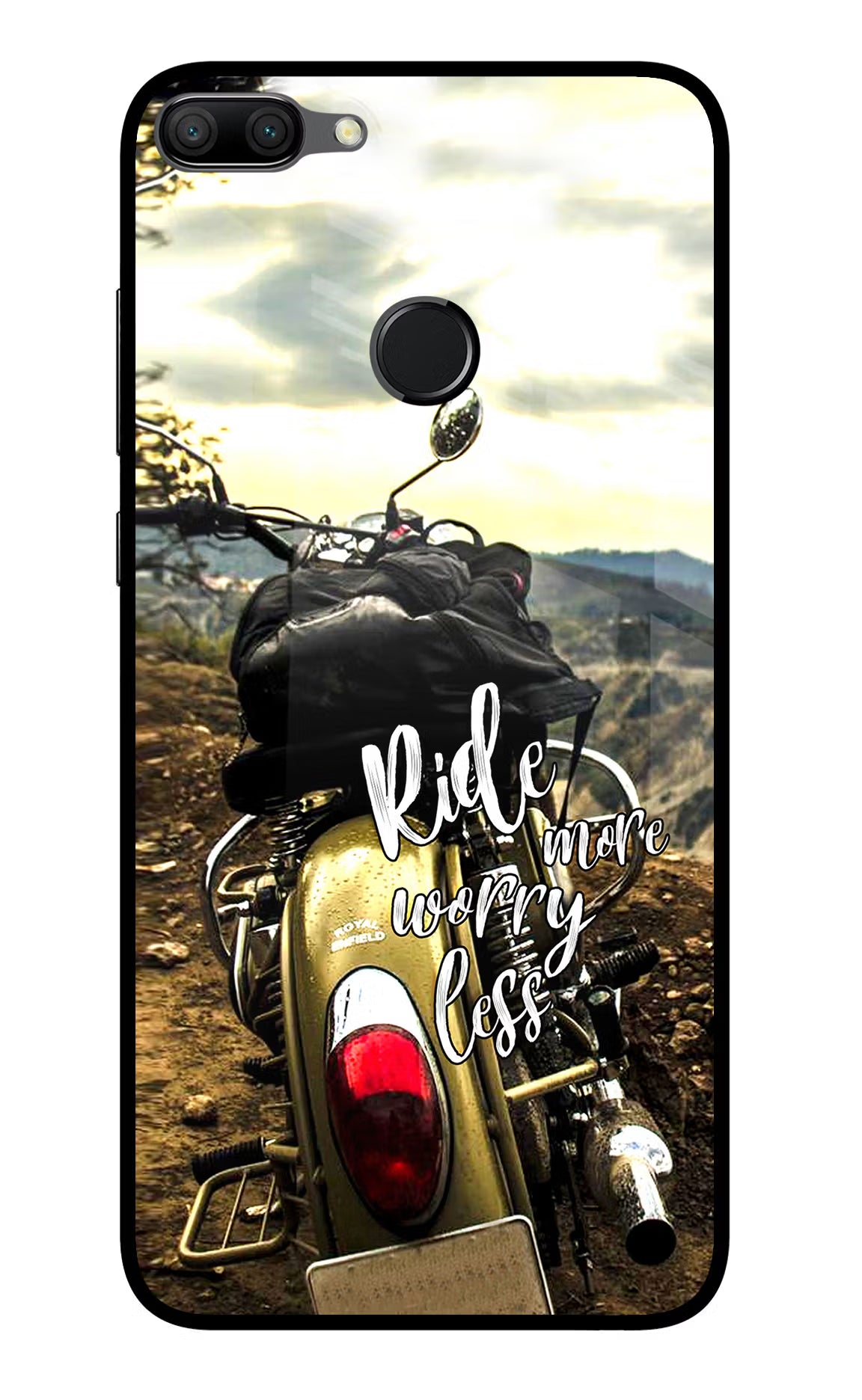 Ride More Worry Less Honor 9N Glass Case Back Cover by Casekaro