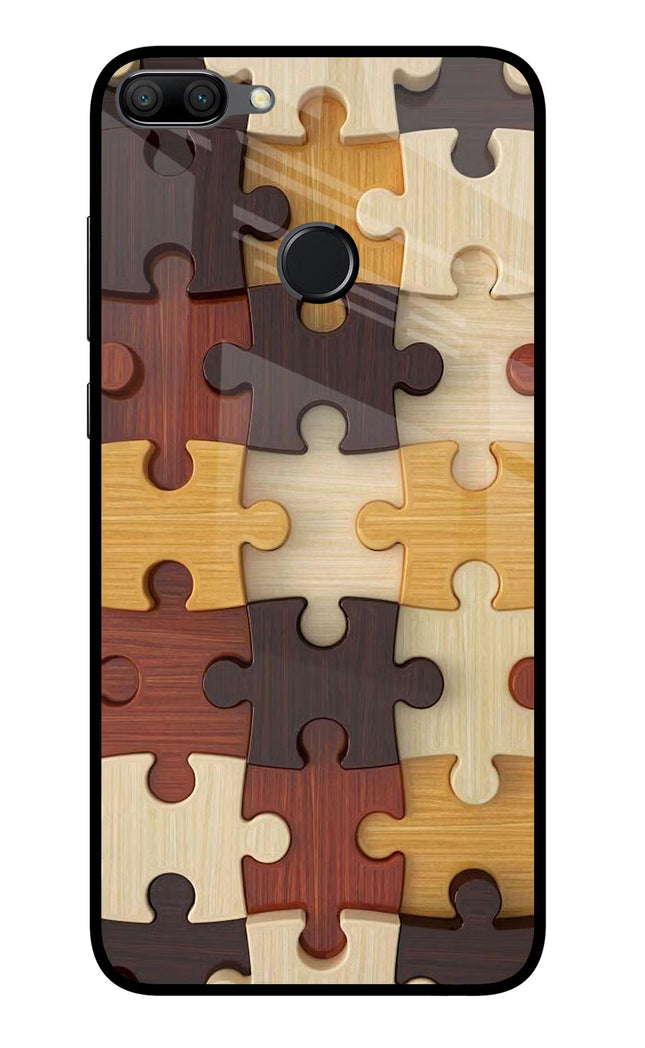 Wooden Puzzle Honor 9N Glass Case Back Cover by Casekaro