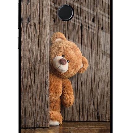 Teddy Wooden Honor 9N Glass Case Back Cover by Casekaro