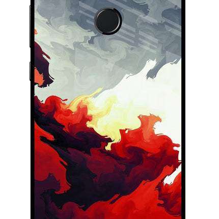 Fire Cloud Honor 9N Glass Case Back Cover by Casekaro