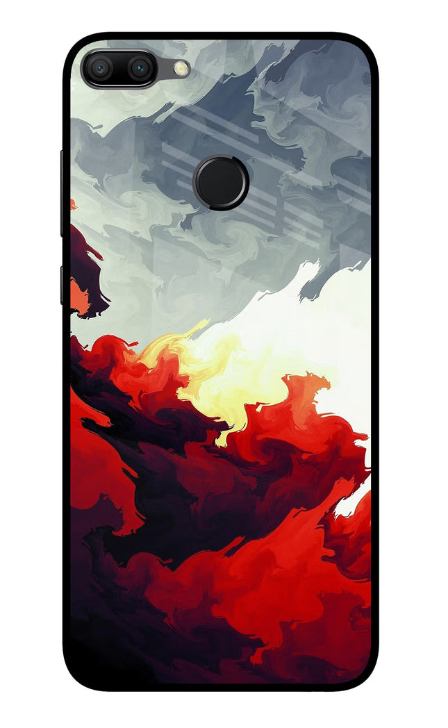 Fire Cloud Honor 9N Glass Case Back Cover by Casekaro