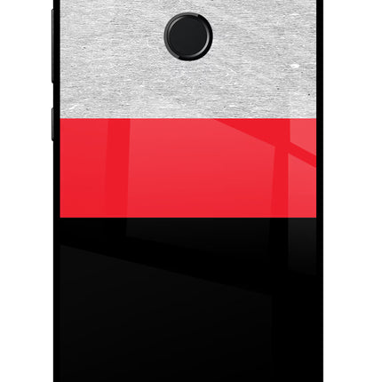 Tri Color Pattern Honor 9N Glass Case Back Cover by Casekaro