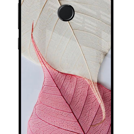 White Pink Leaf Honor 9N Glass Case Back Cover by Casekaro