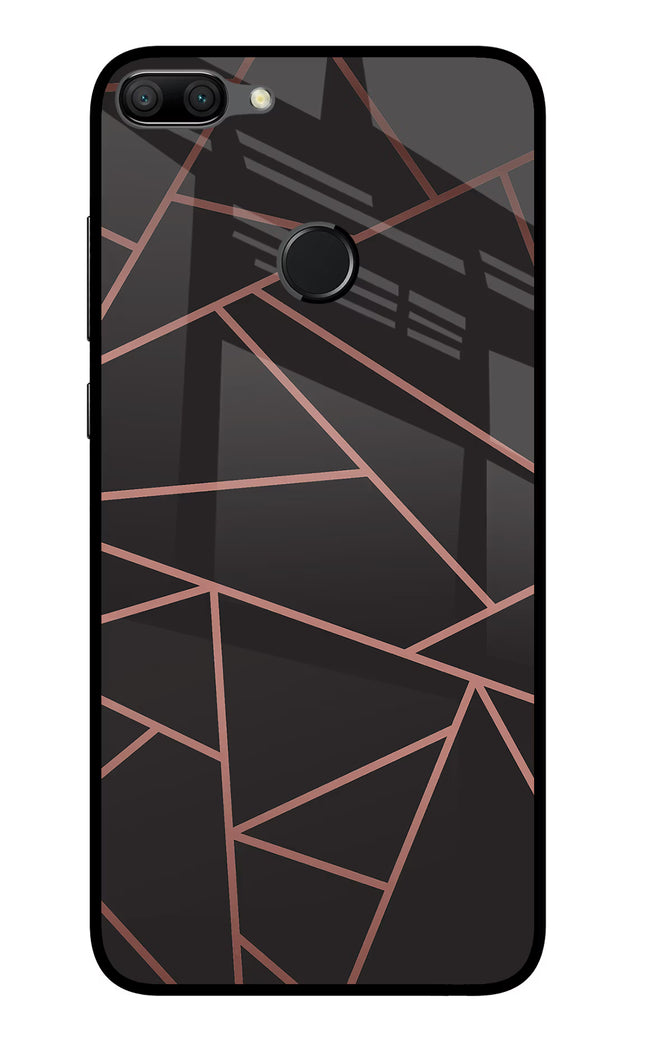 Geometric Pattern Honor 9N Glass Case Back Cover by Casekaro