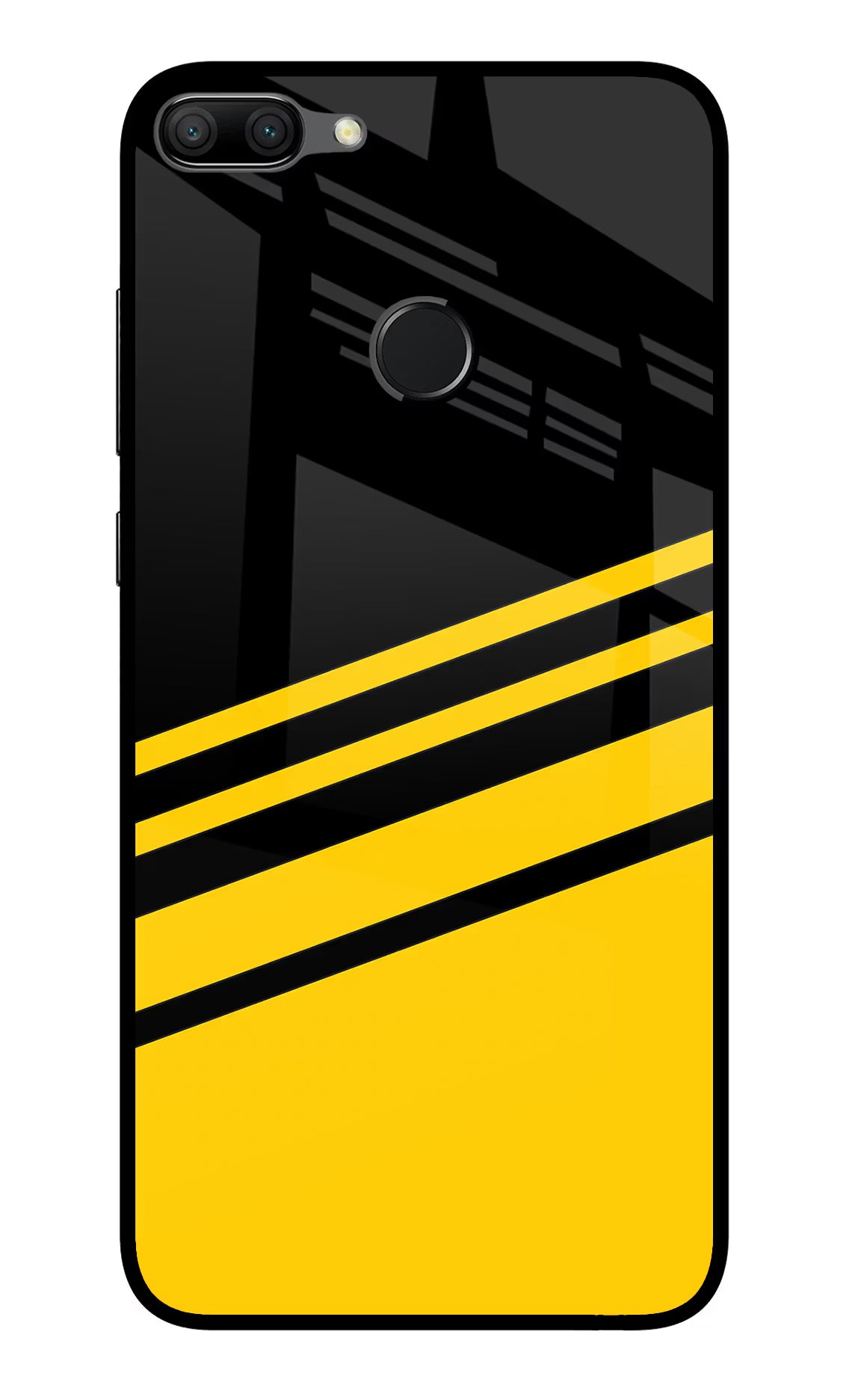 Yellow Shades Honor 9N Glass Case Back Cover by Casekaro