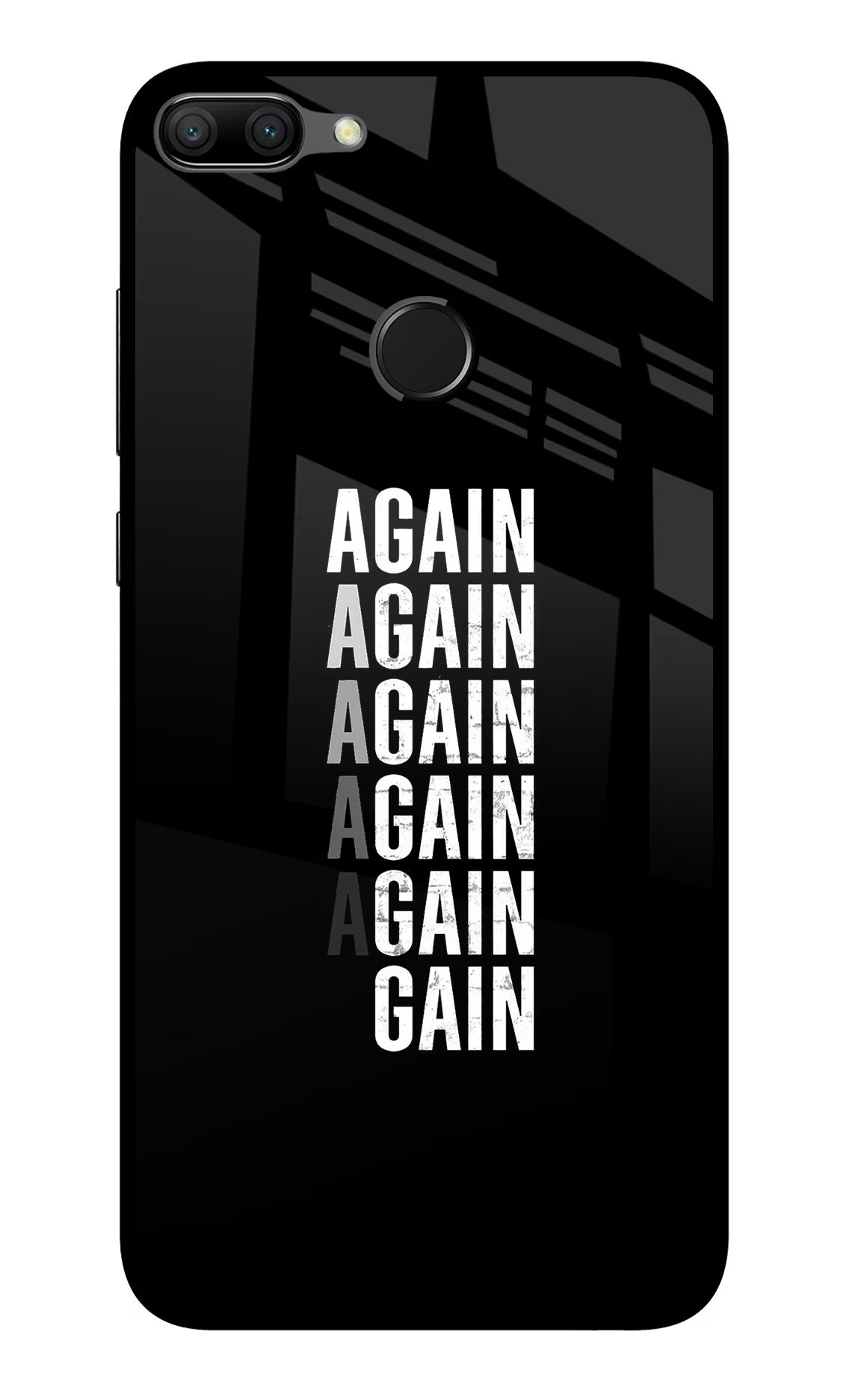 Again Again Gain Honor 9N Glass Case Back Cover by Casekaro