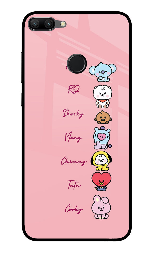 BTS names Honor 9N Glass Case Back Cover by Casekaro