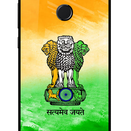 Satyamev Jayate Flag Honor 9N Glass Case Back Cover by Casekaro